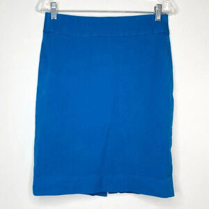 Banana Republic Size 4 Blue Pencil Skirt Cotton Blend Knee Length Office Career